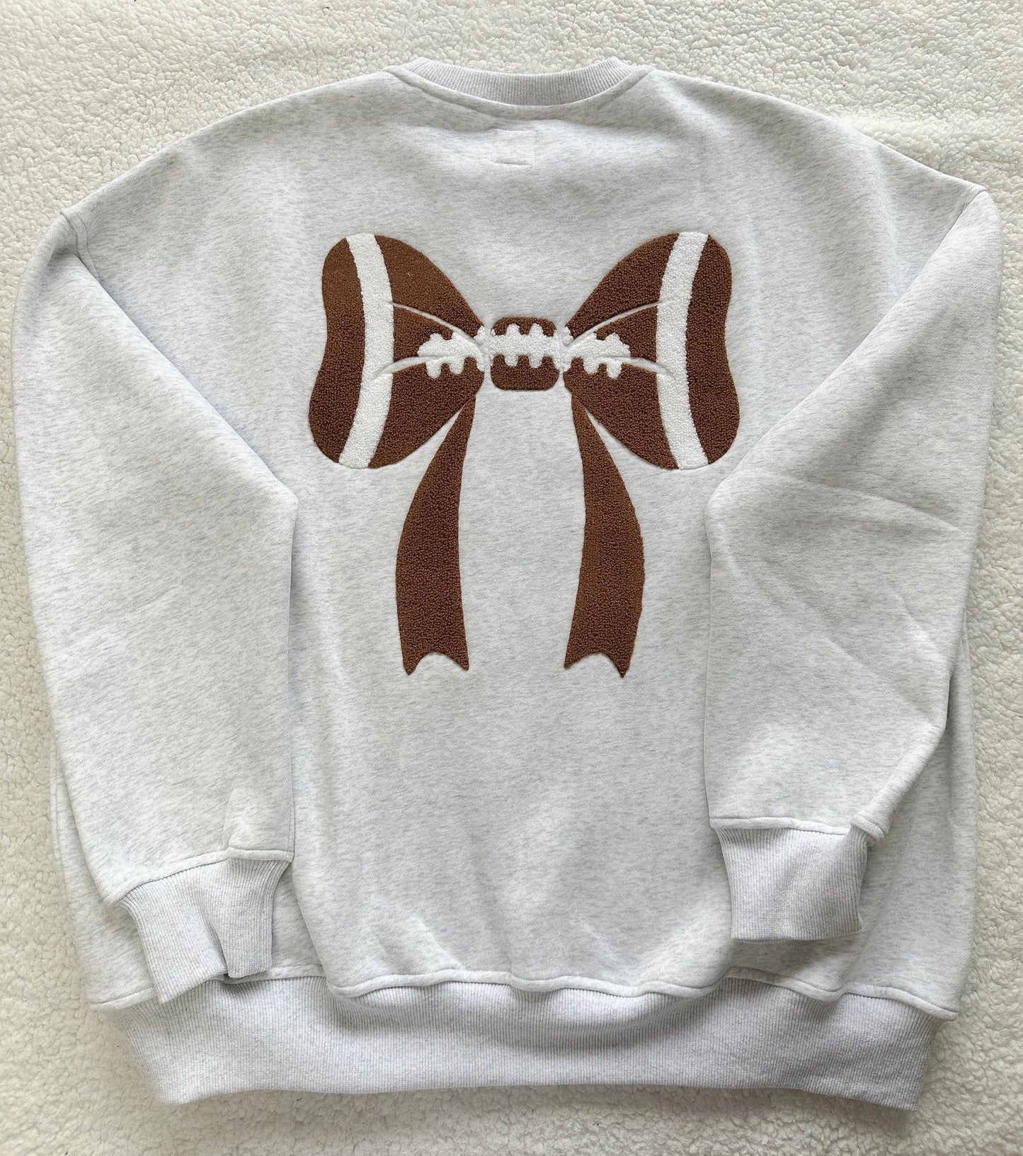 3 Football Bows Crewneck