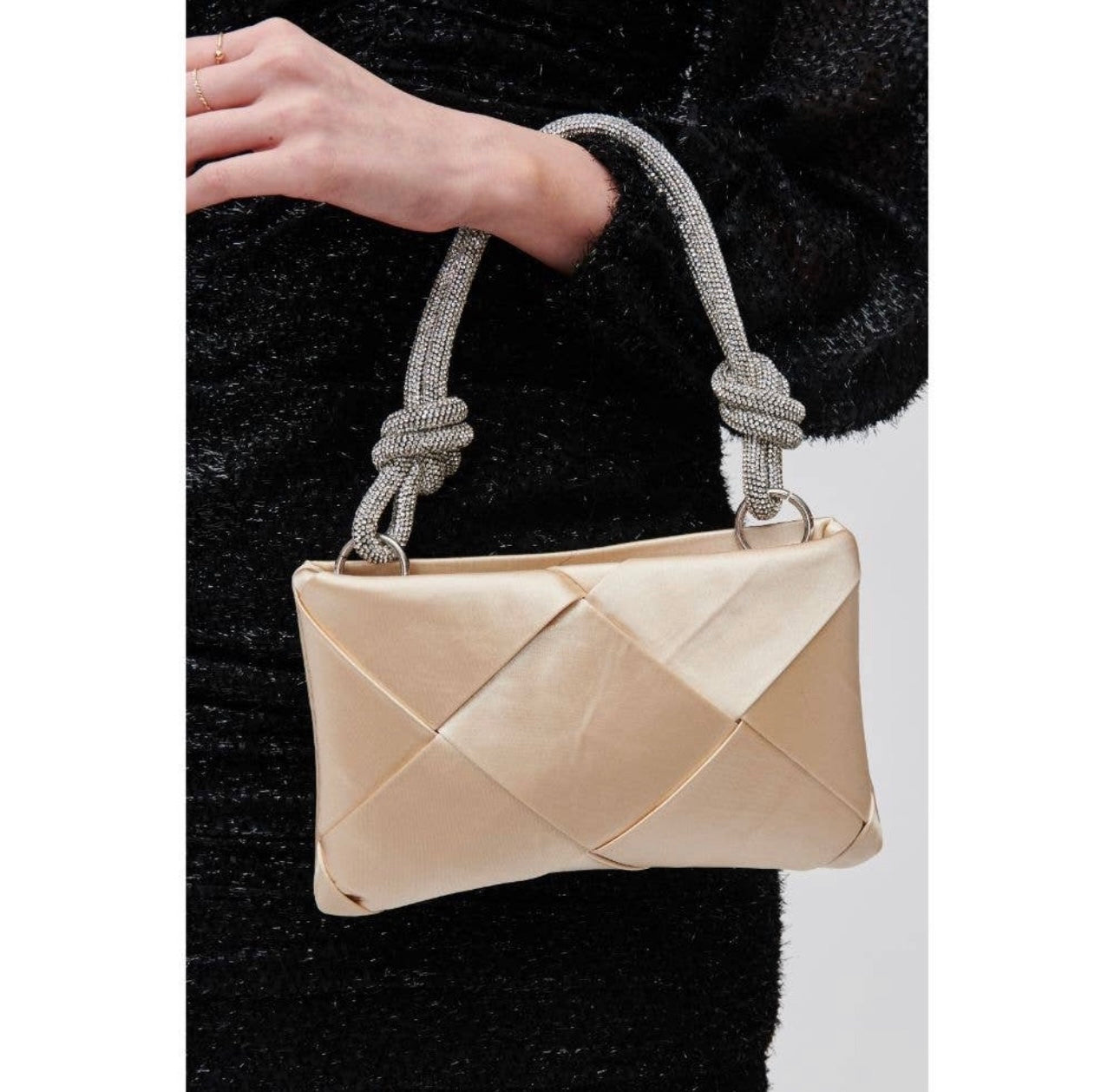 Champagne Purse w/ Shiny Strap