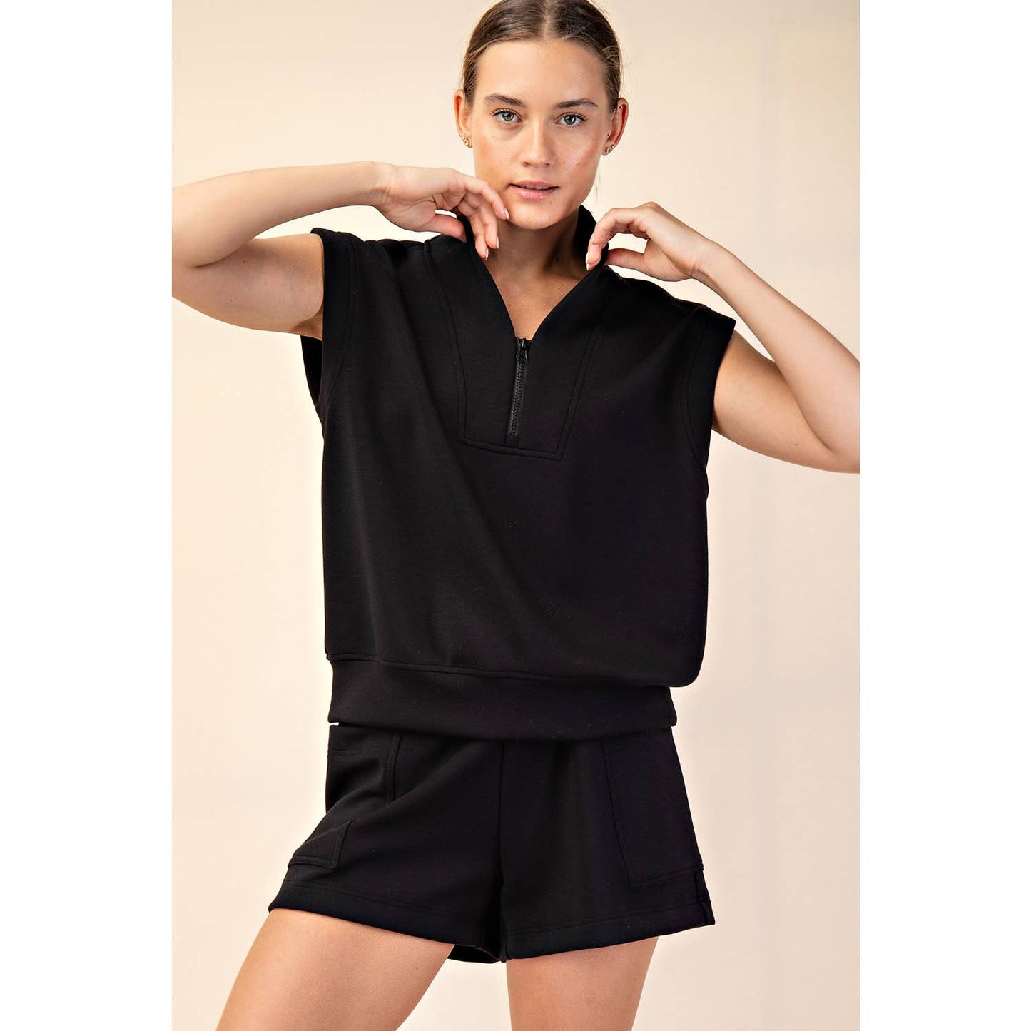 Mix & Match Sleeveless Quarter Zip