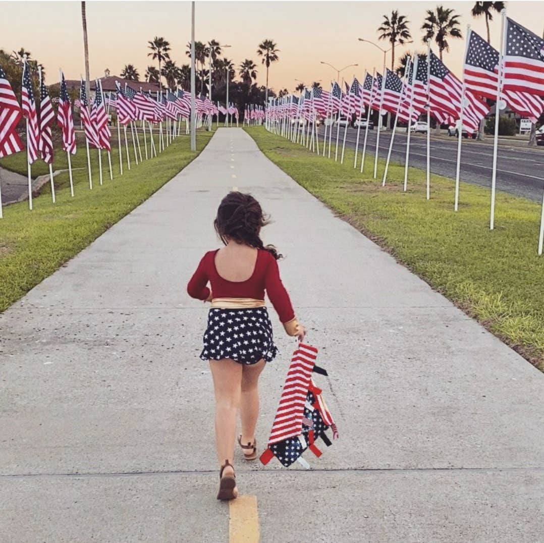 USA Flag Stroller Tag