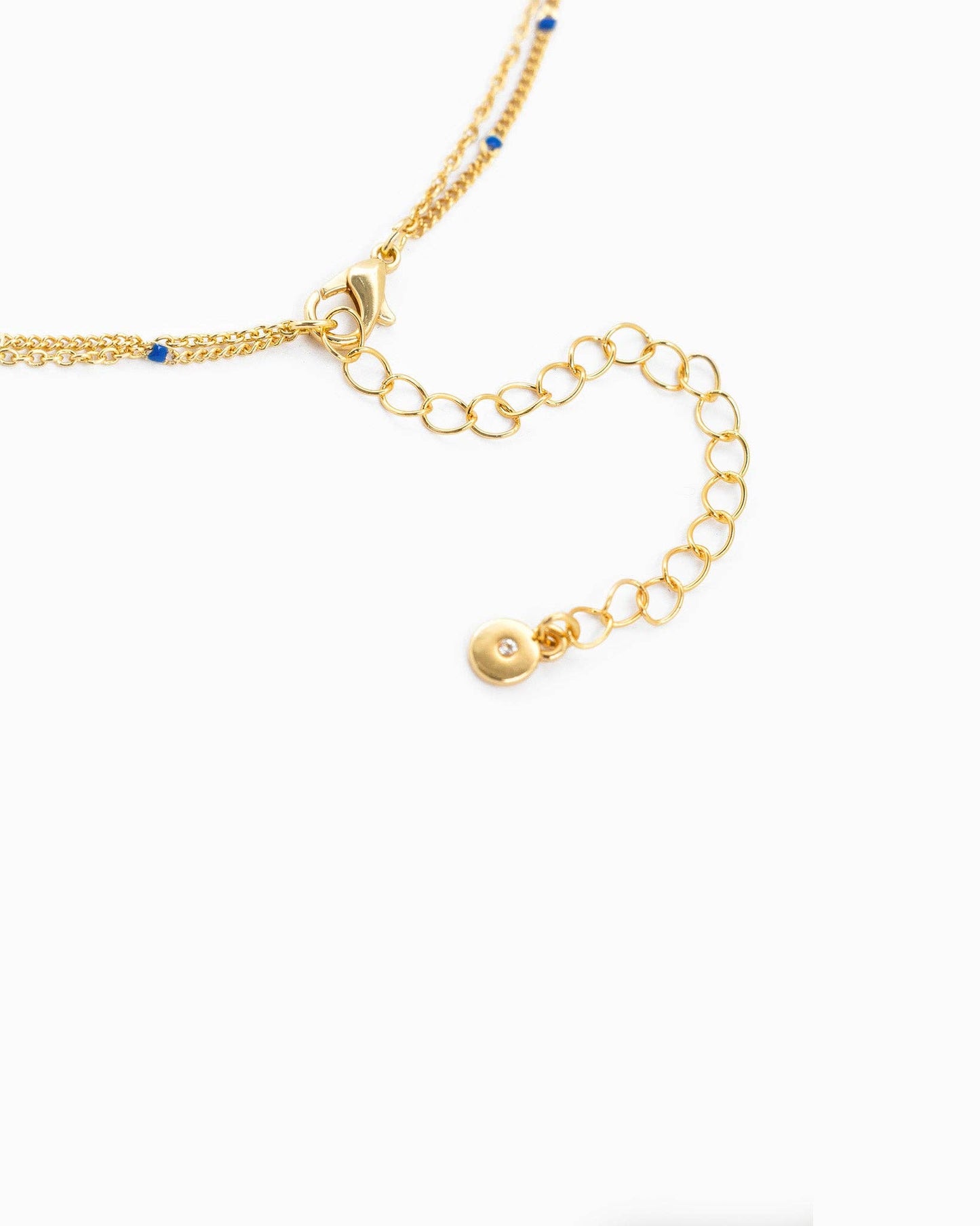 Layered Blue Fish Charm Necklace