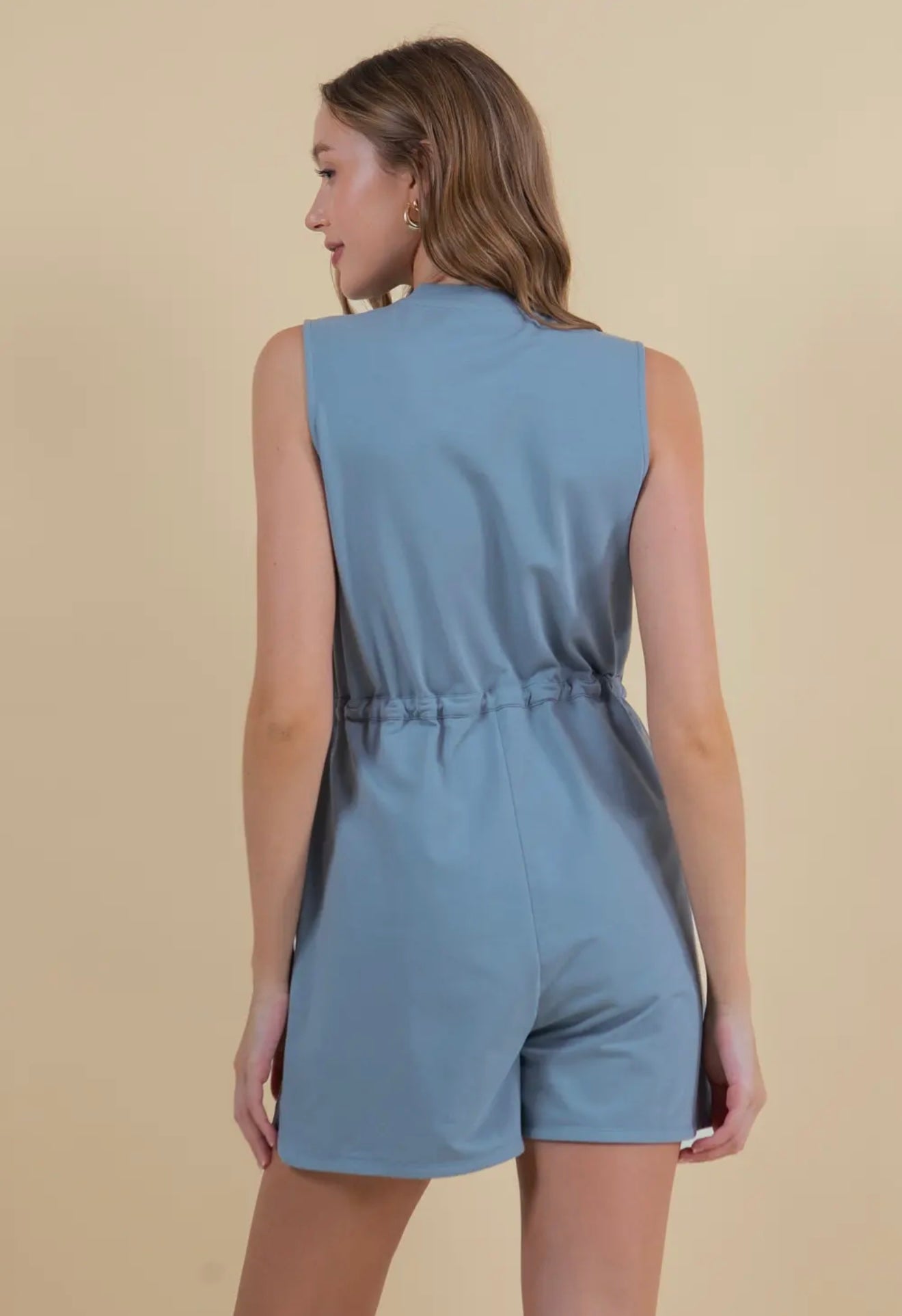 Blue Romper w/ Cinched Waist