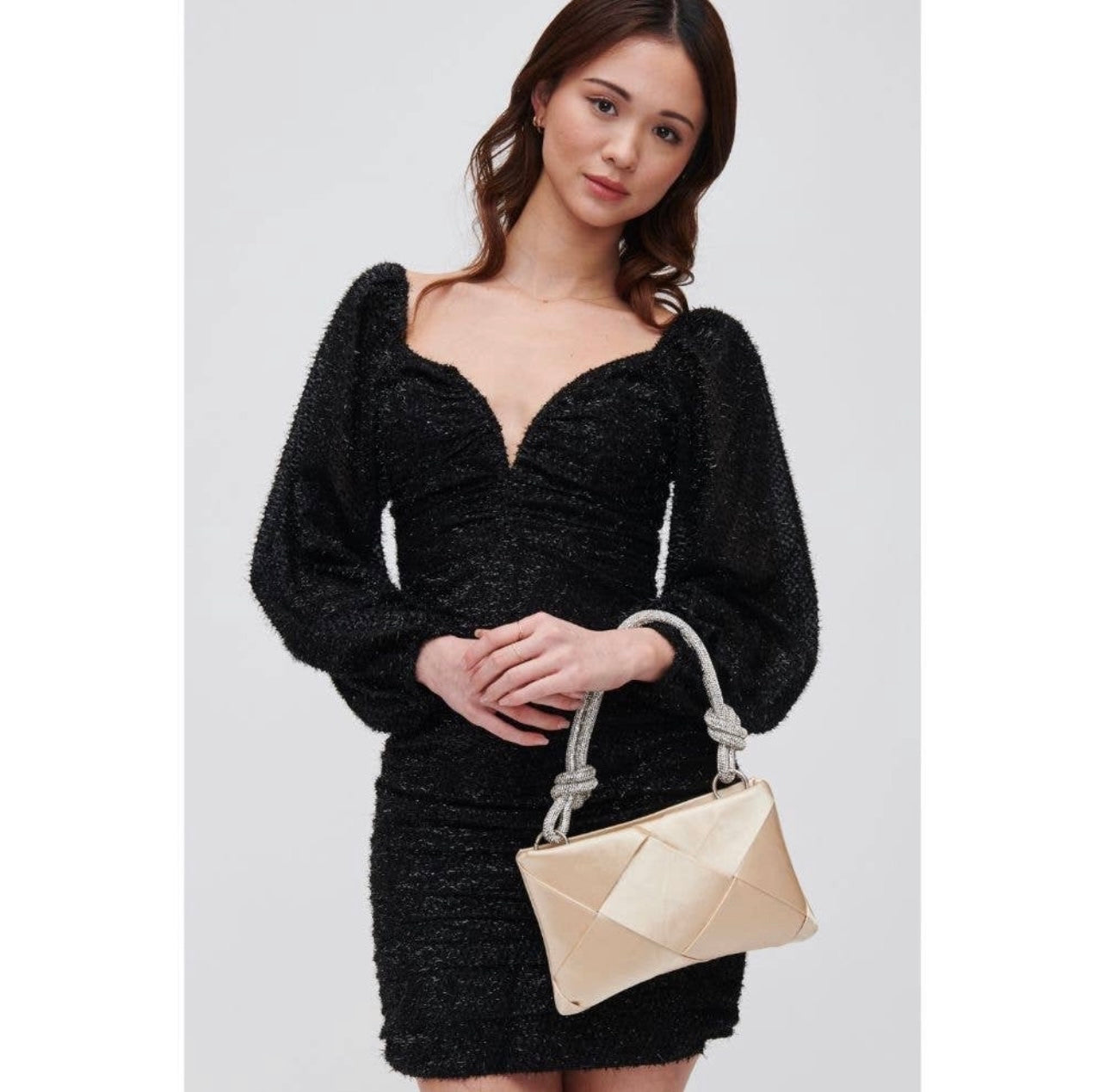 Champagne Purse w/ Shiny Strap