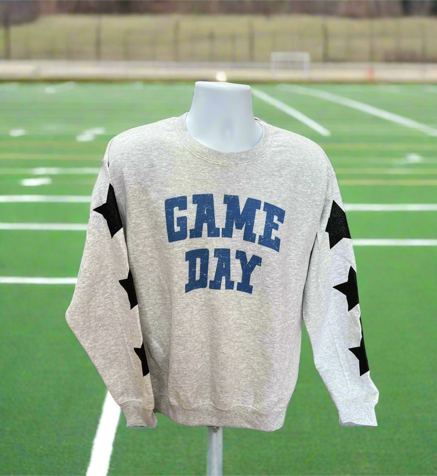 Blue Game Day Star Crewneck