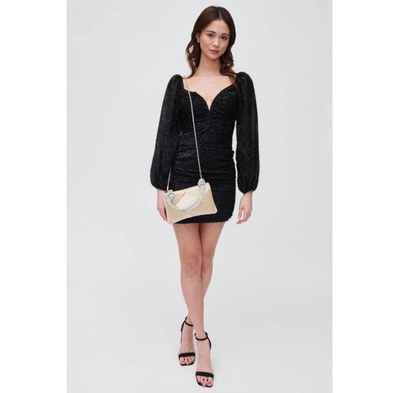 Champagne Purse w/ Shiny Strap