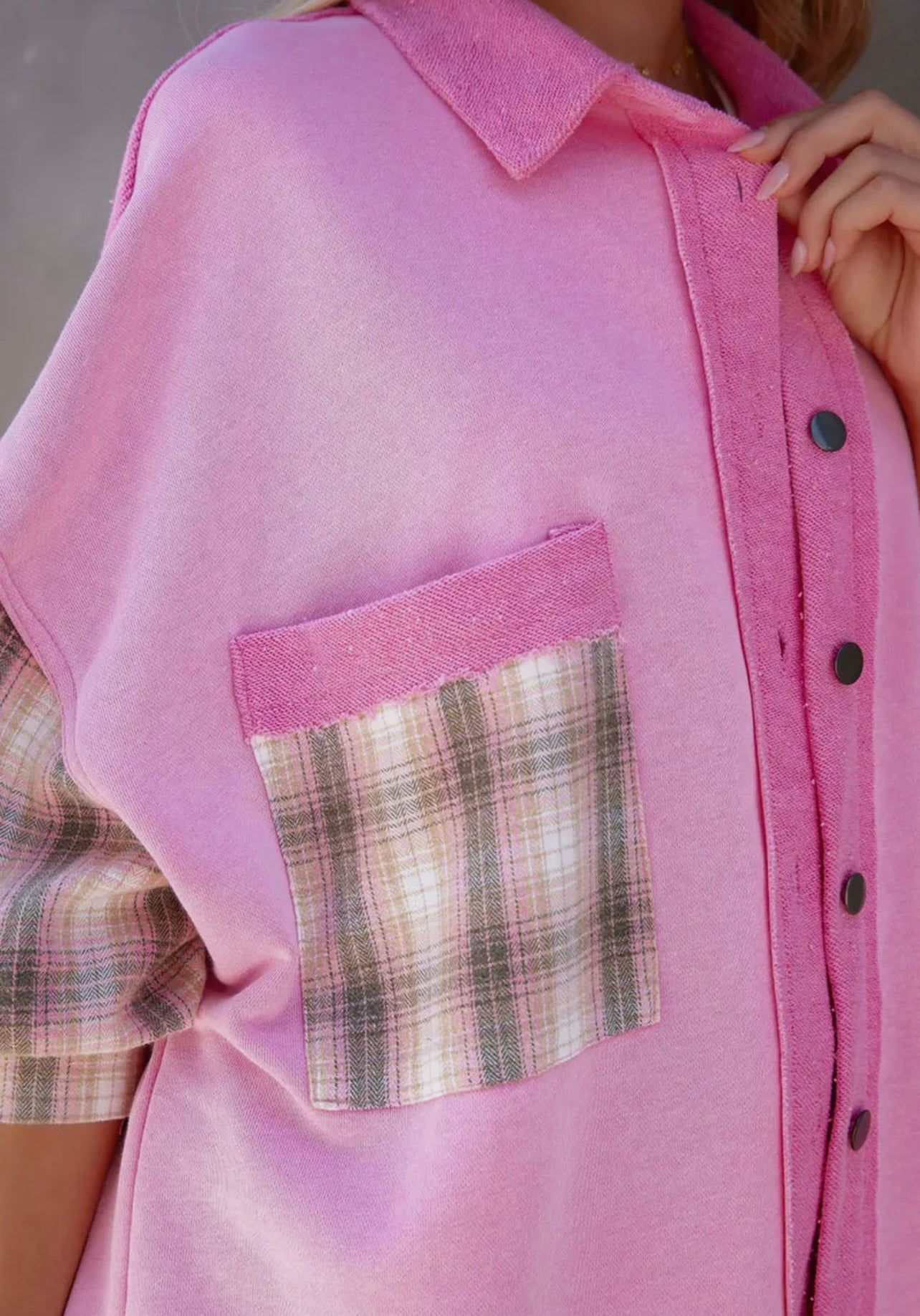 Pink Plaid Shacket