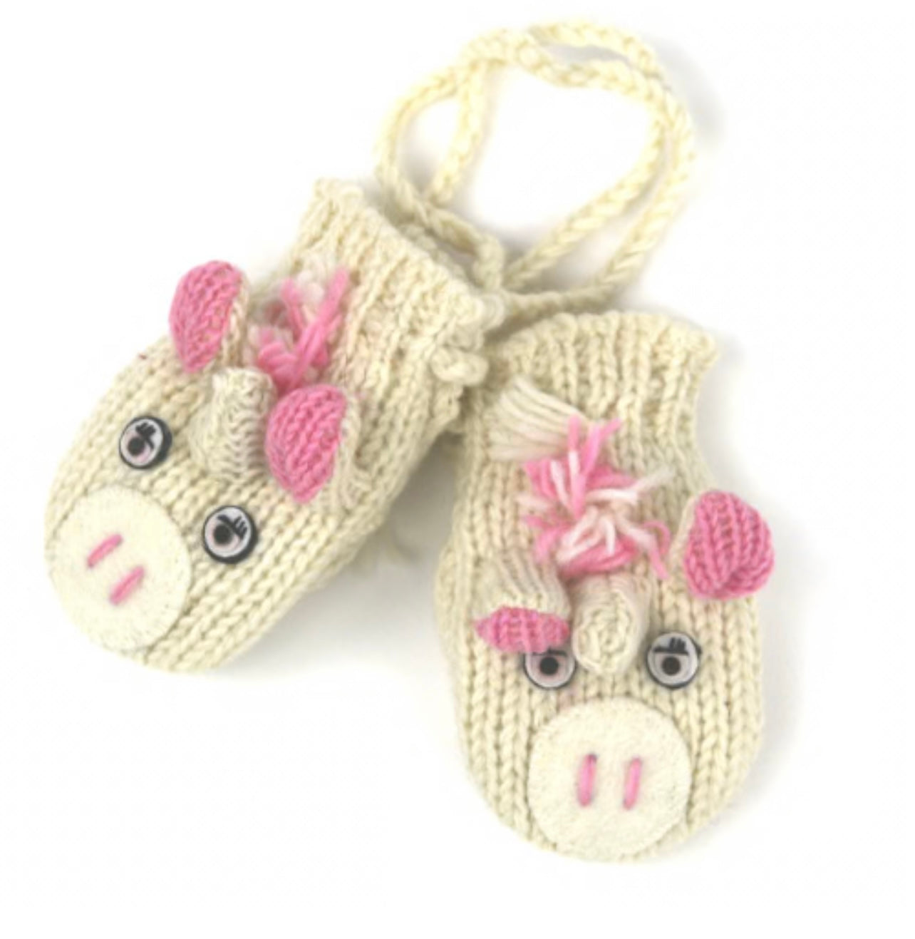 Unicorn Mittens W/ String