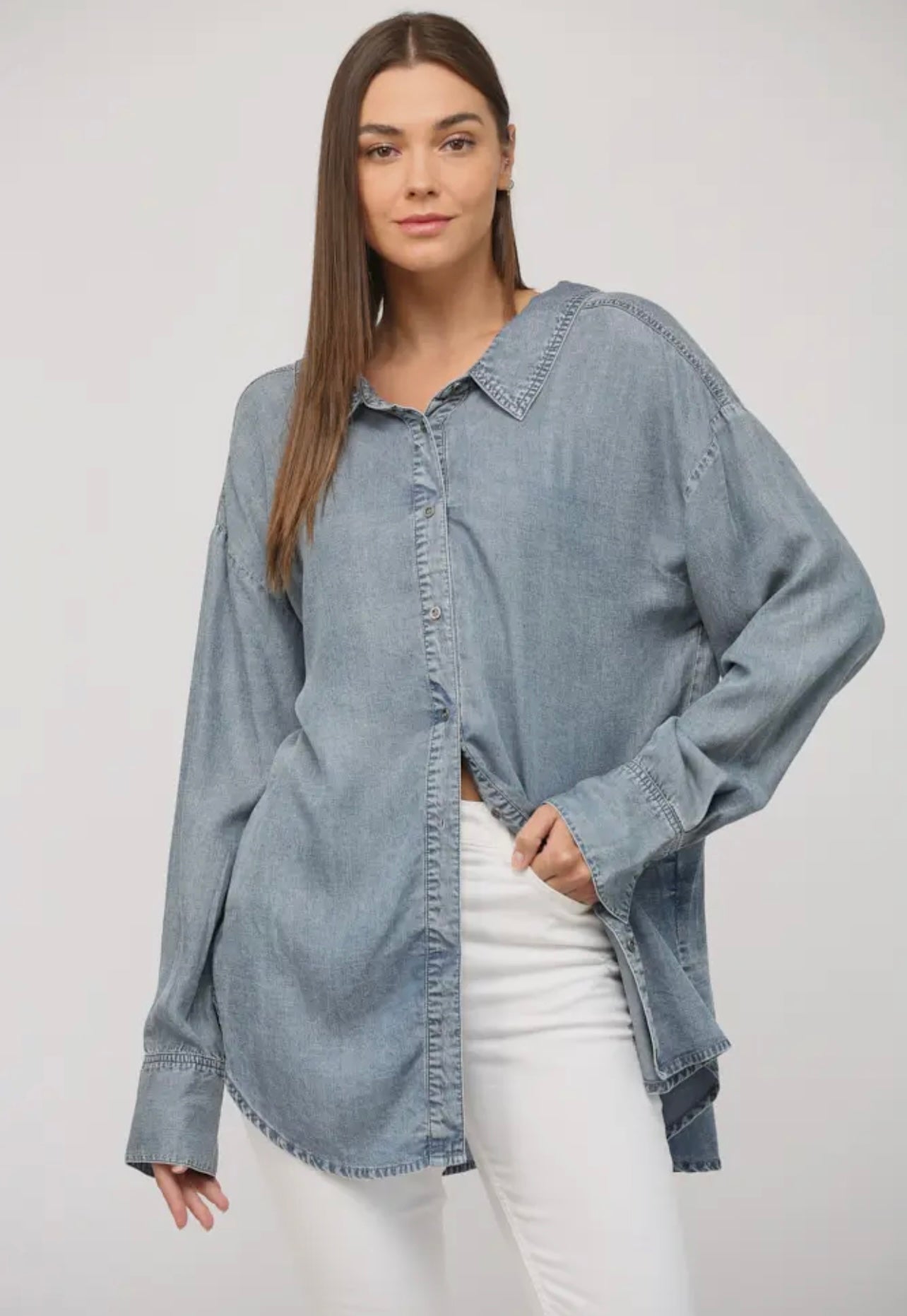 Oversized Denim Blouse