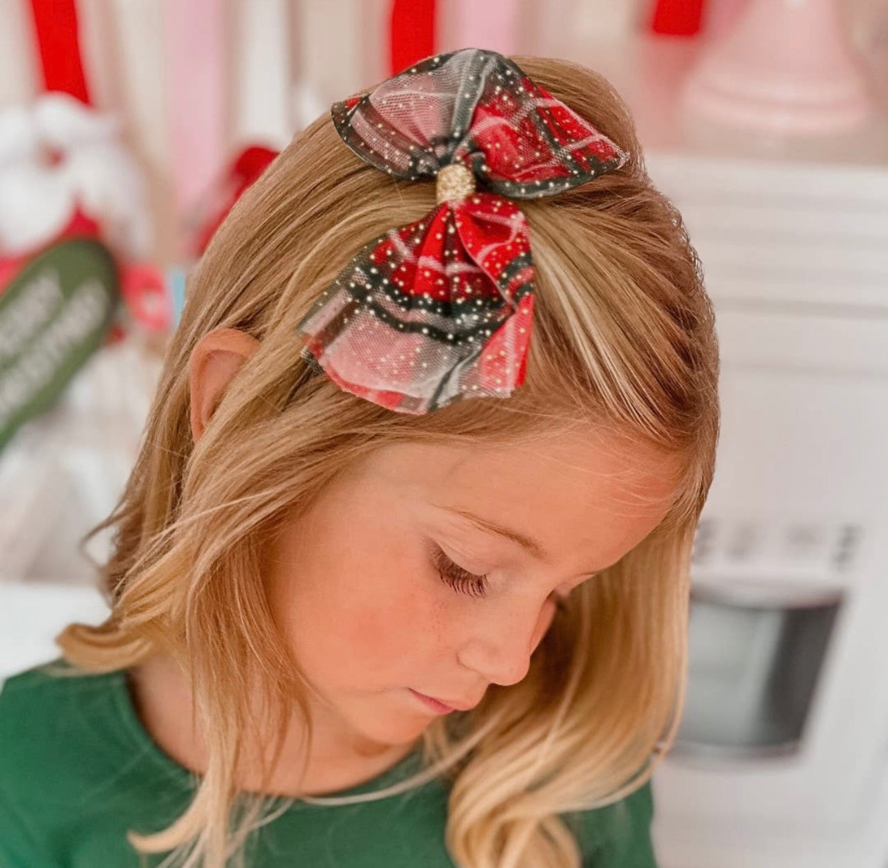 Plaid Bow Hair Clip