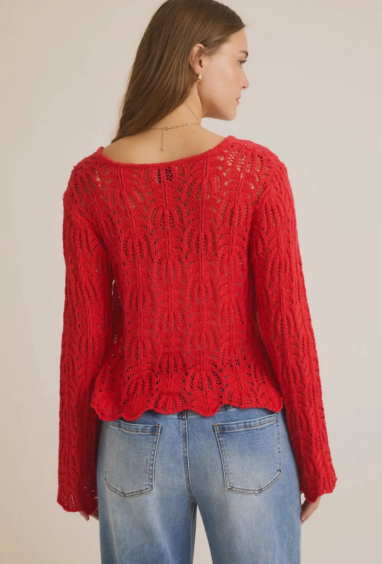 Knit Red Bow Cardigan