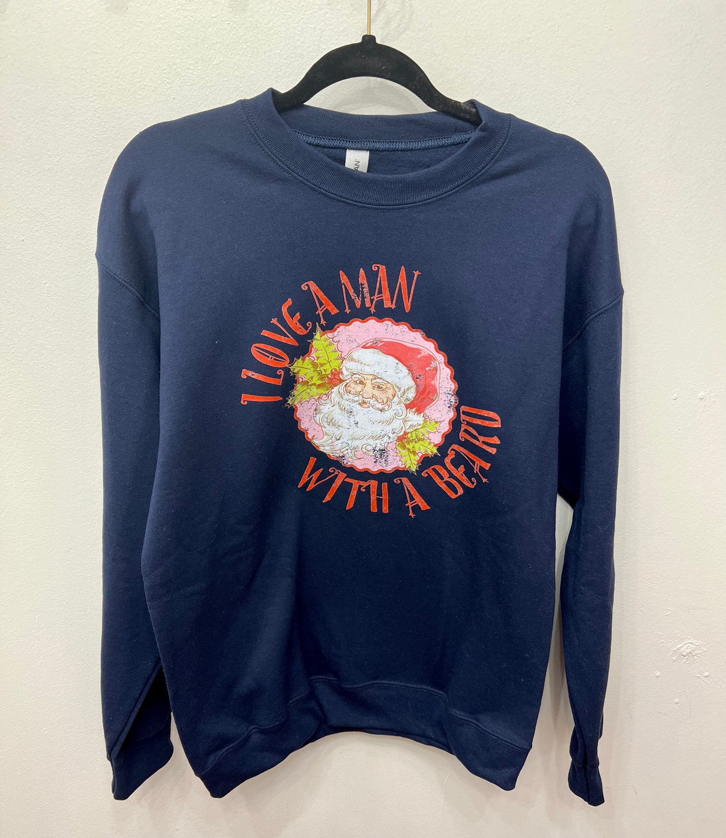 Navy Man with a Beard Crewneck