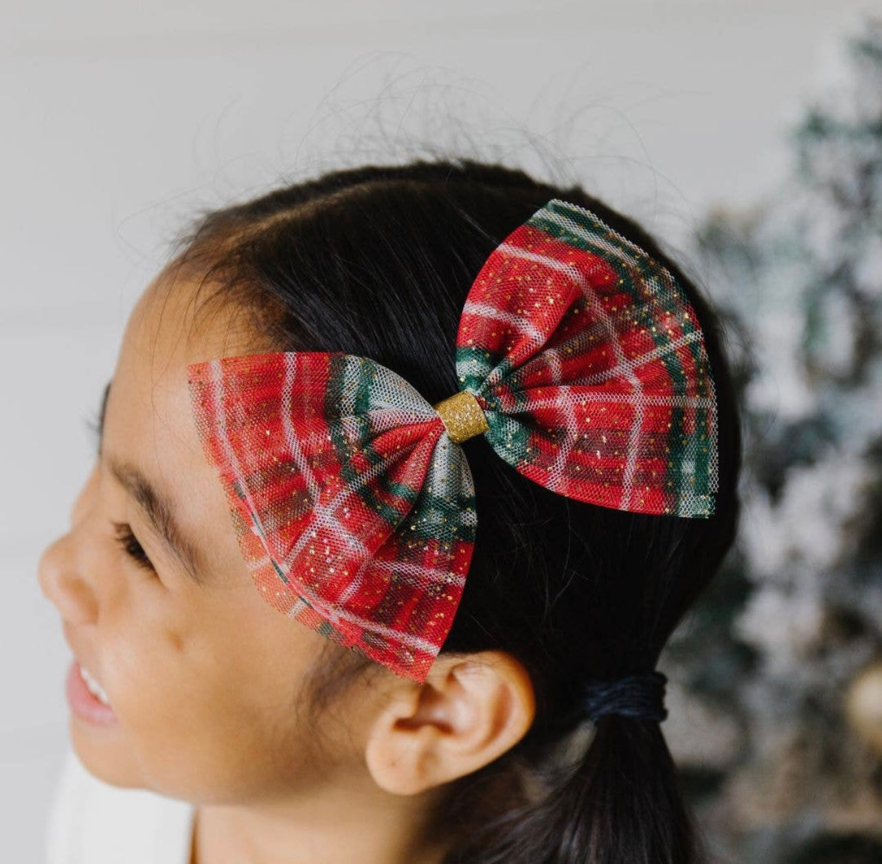 Plaid Bow Hair Clip