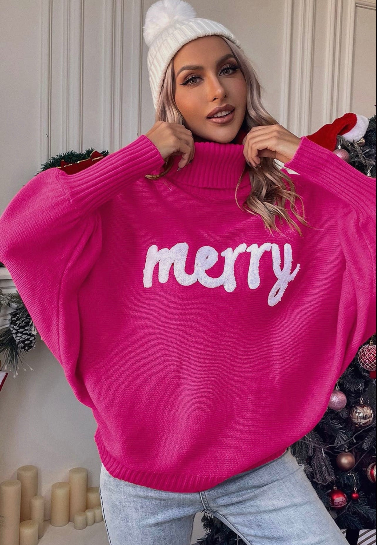 Fuchsia Merry Turtleneck