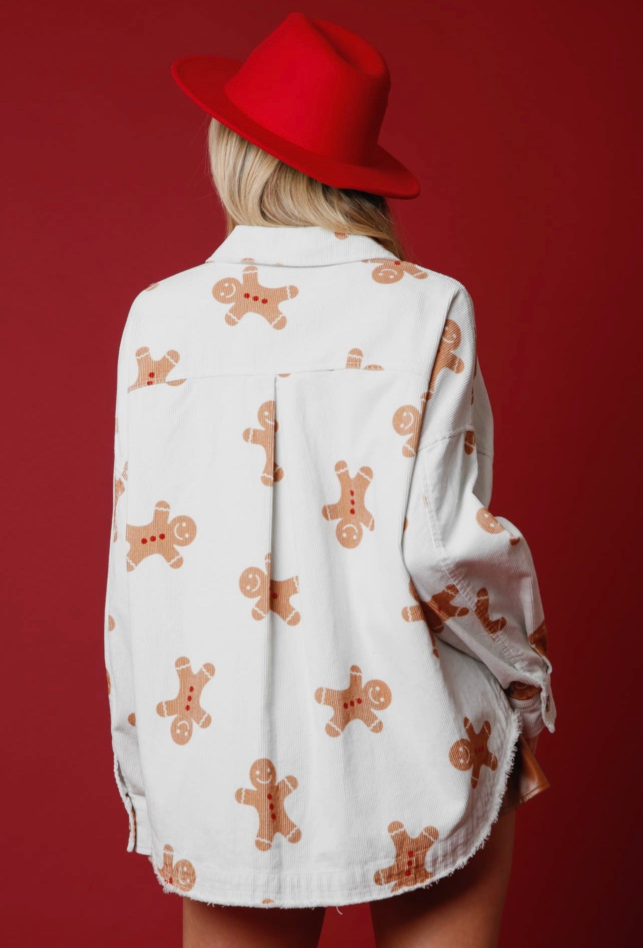 Gingerbread Man Cord Shacket