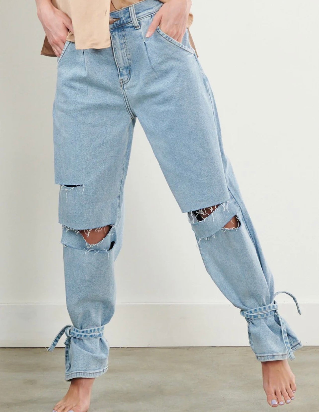Ankle Tie Jeans