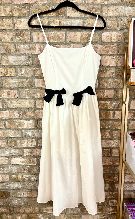 Bow White Midi-Dress