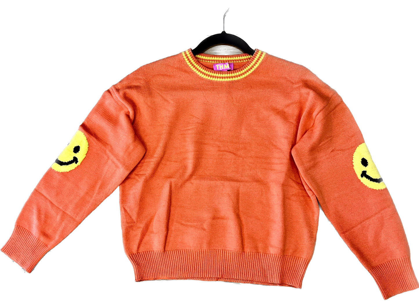 Orange Smiley Sweater