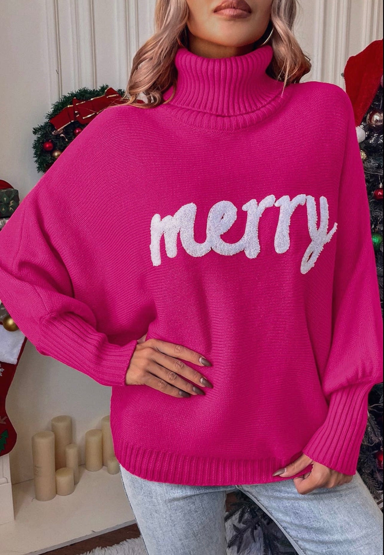Fuchsia Merry Turtleneck