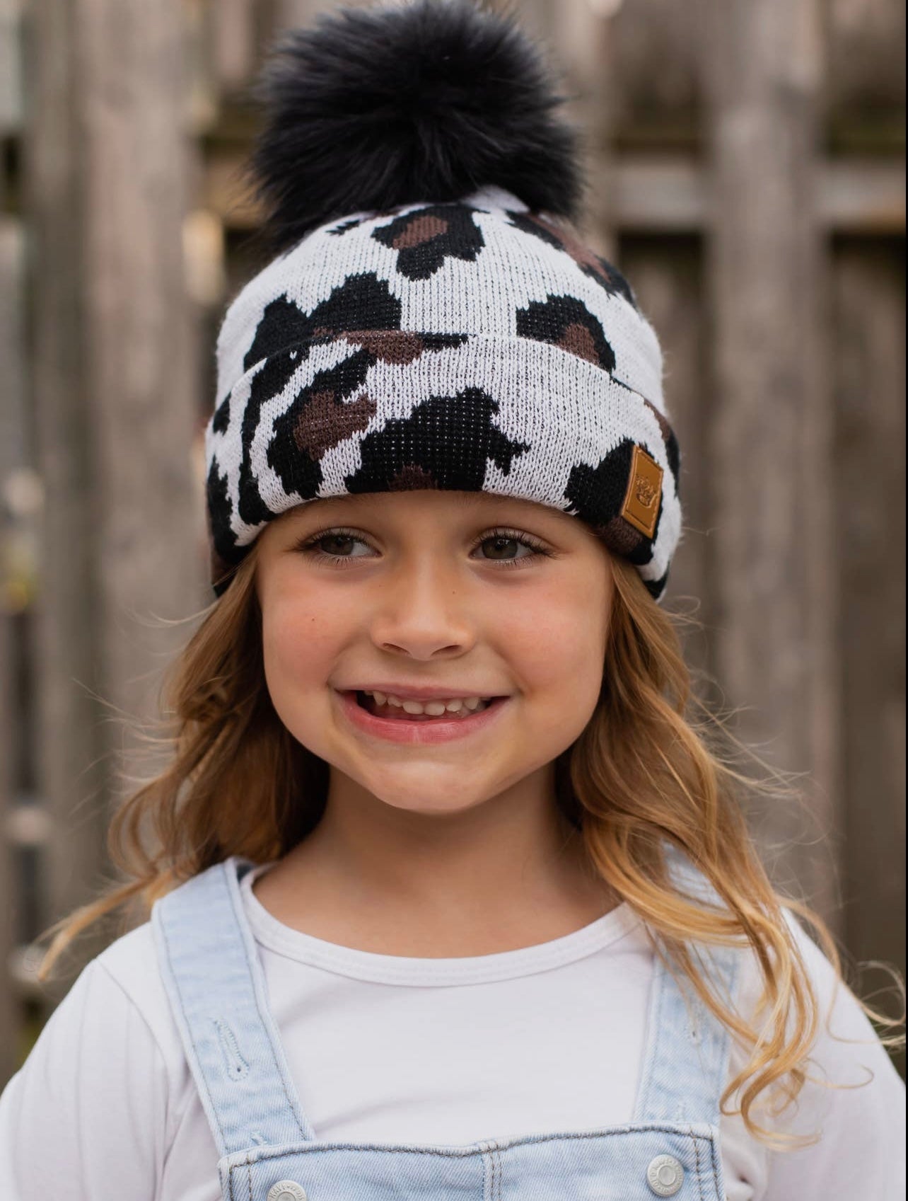 Kids Leopard Pom Hat