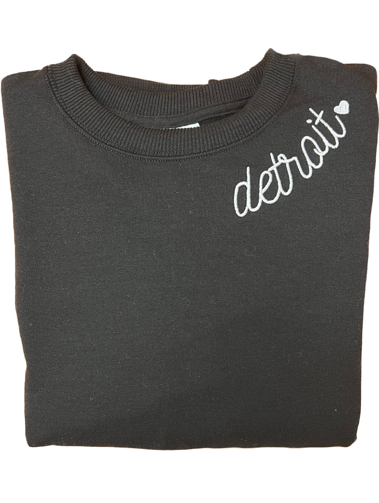 Detroit Embroidered Neck Crewneck
