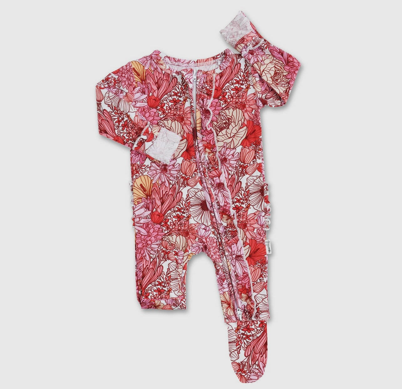 Red Ruffle Floral Onesie