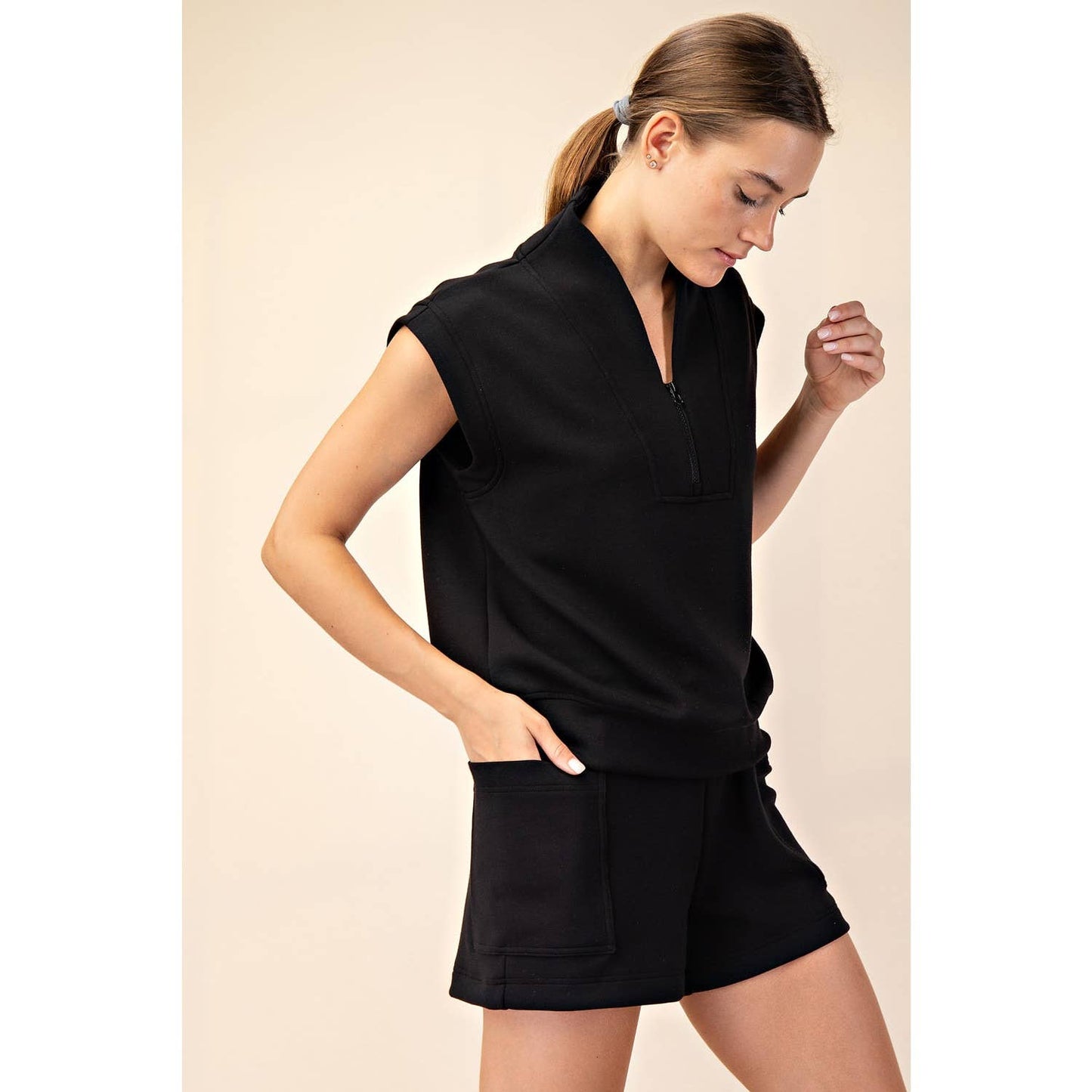Mix & Match Sleeveless Quarter Zip