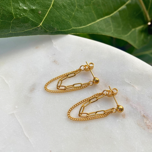 Two Layer Chain Earrings
