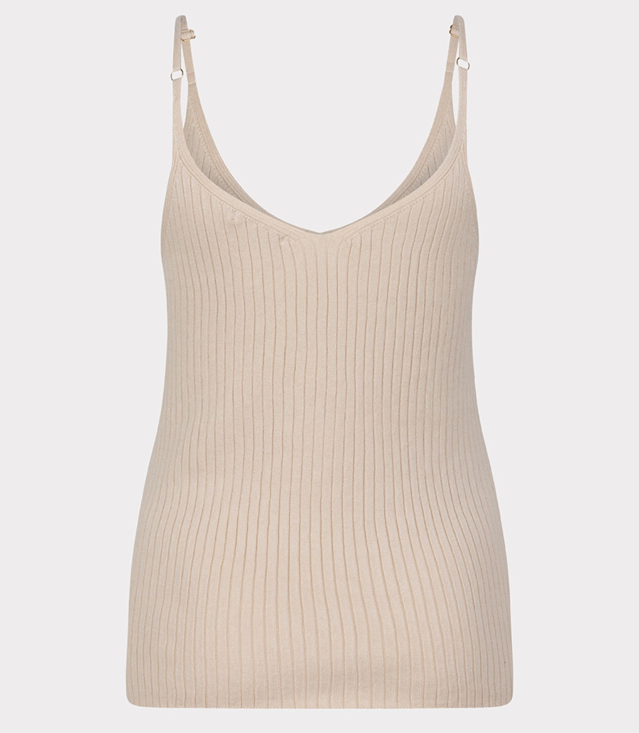 Tan Ribbed Plain Tank