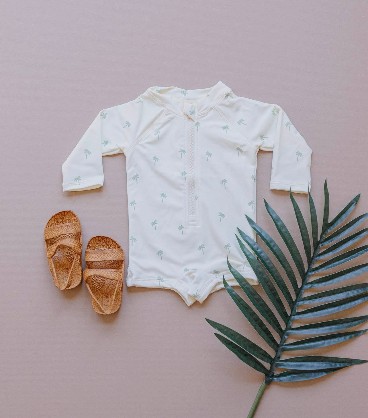 Palm Rashguard Swimsuit