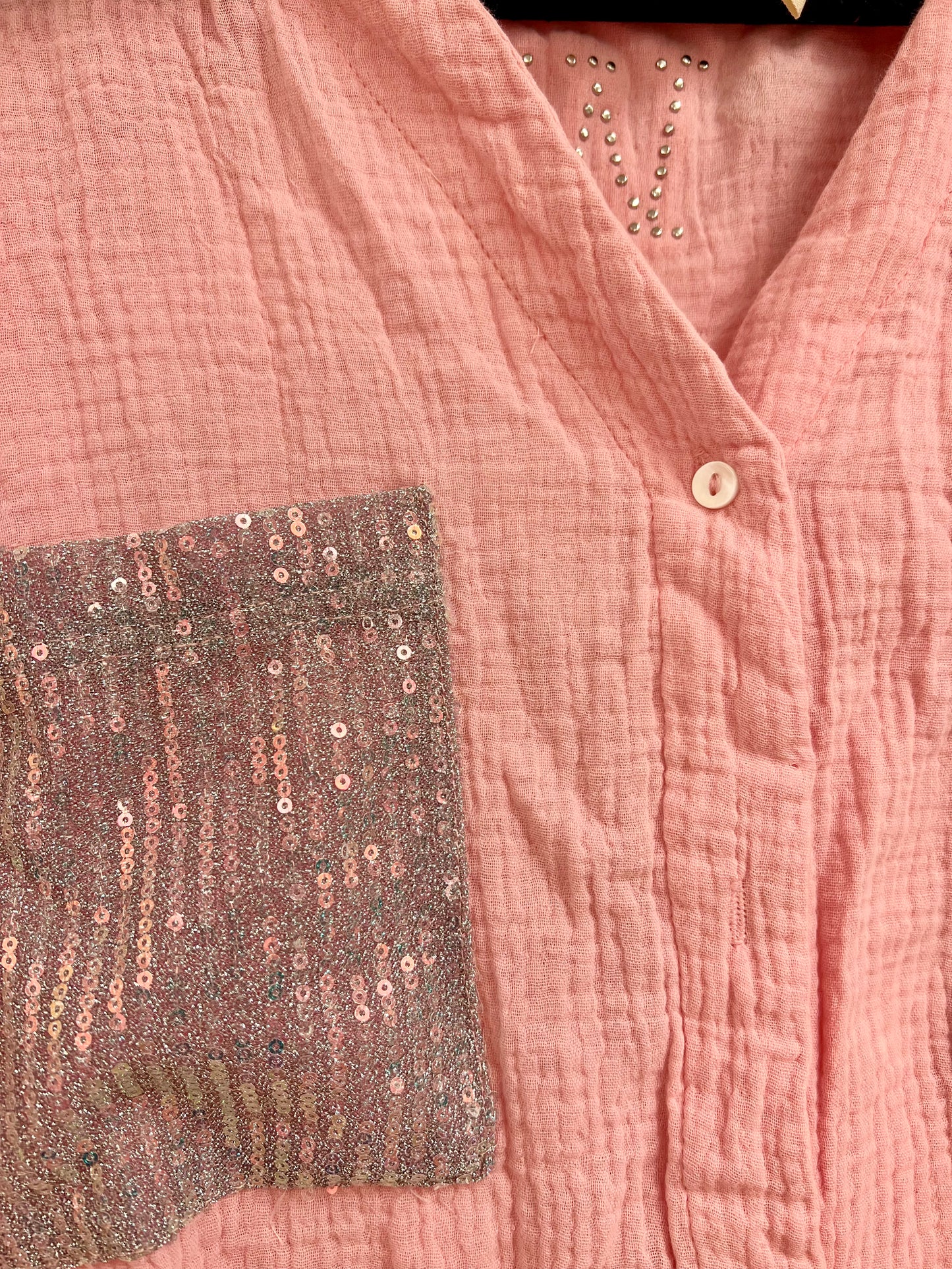 Gauze Sequin Howdy Shirt
