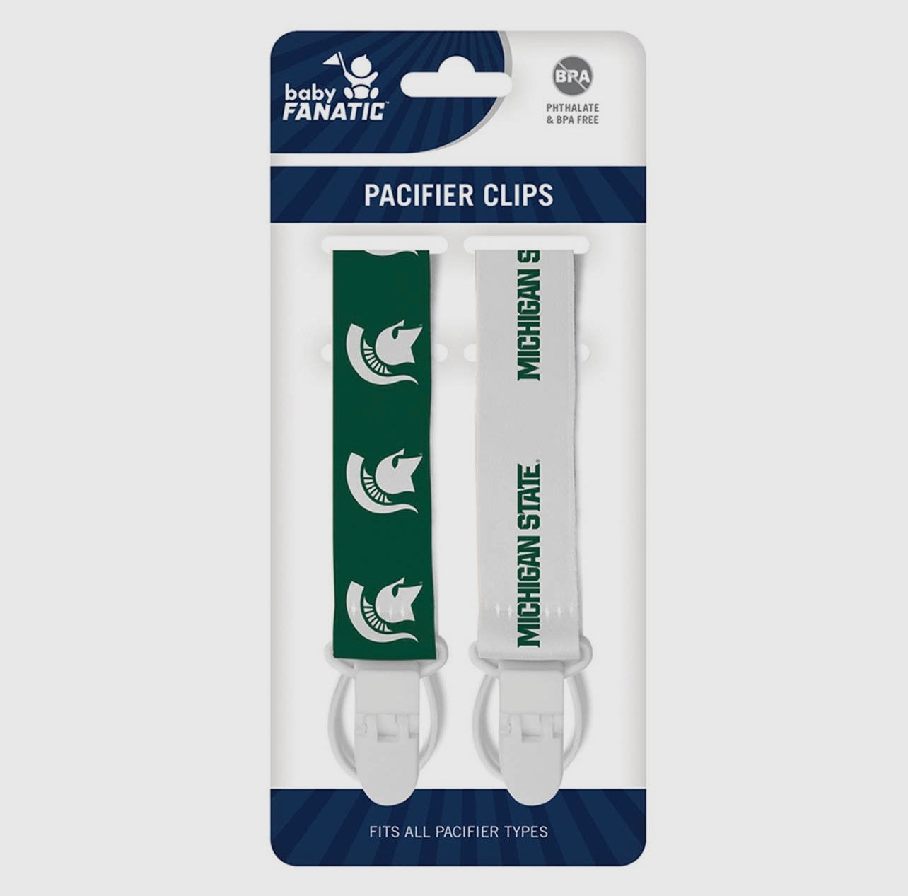 MSU Pacifier Clips