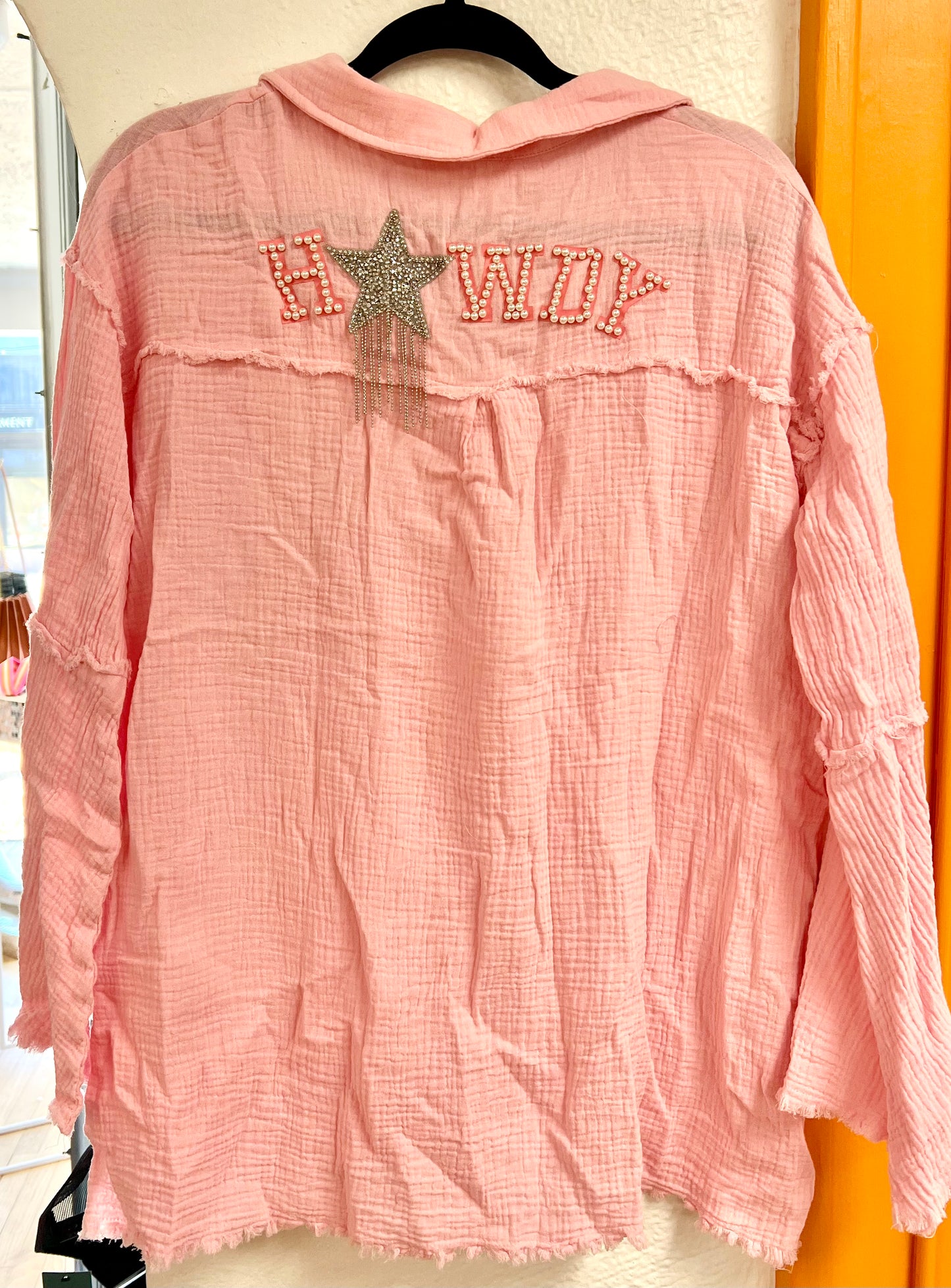 Gauze Sequin Howdy Shirt