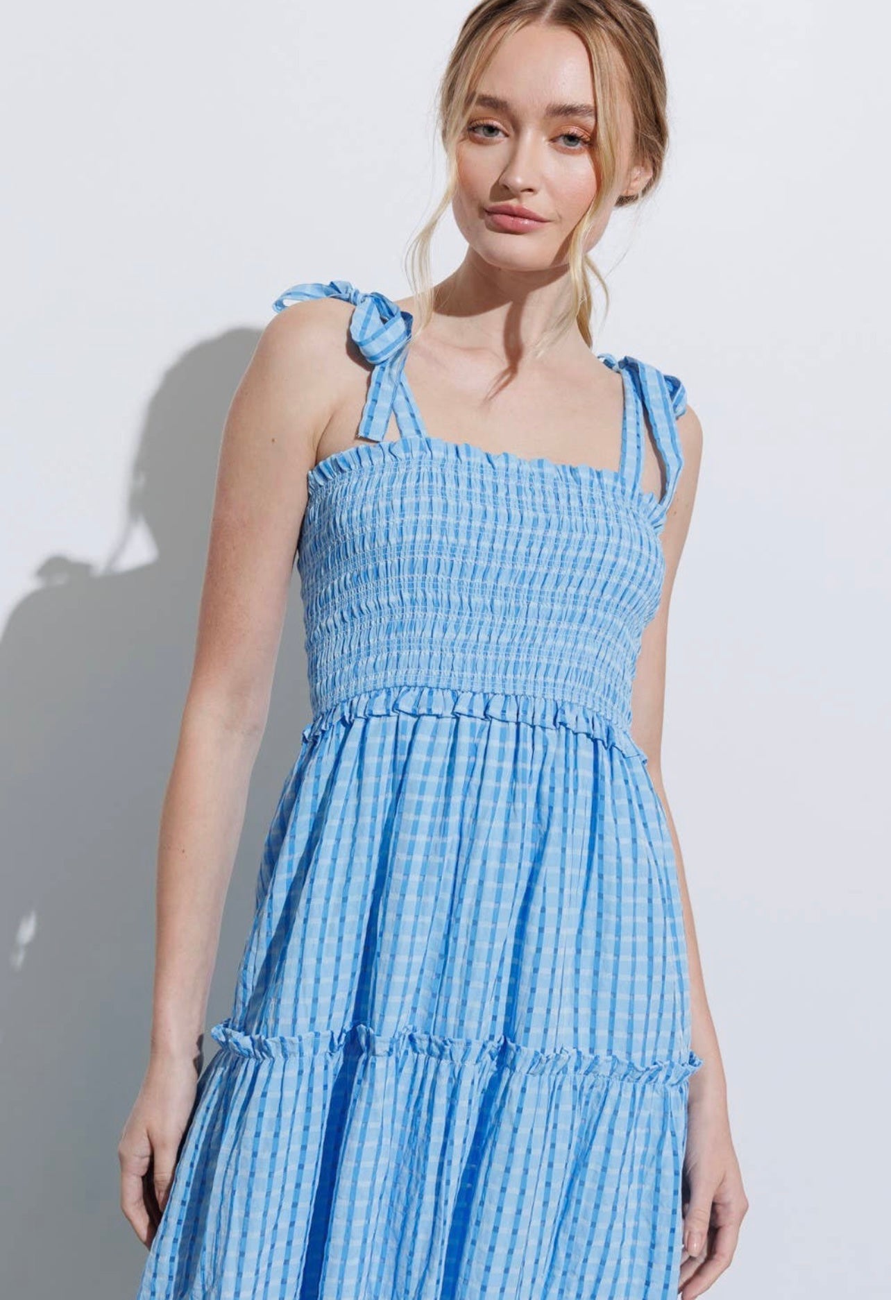 Blue Checkered Dress