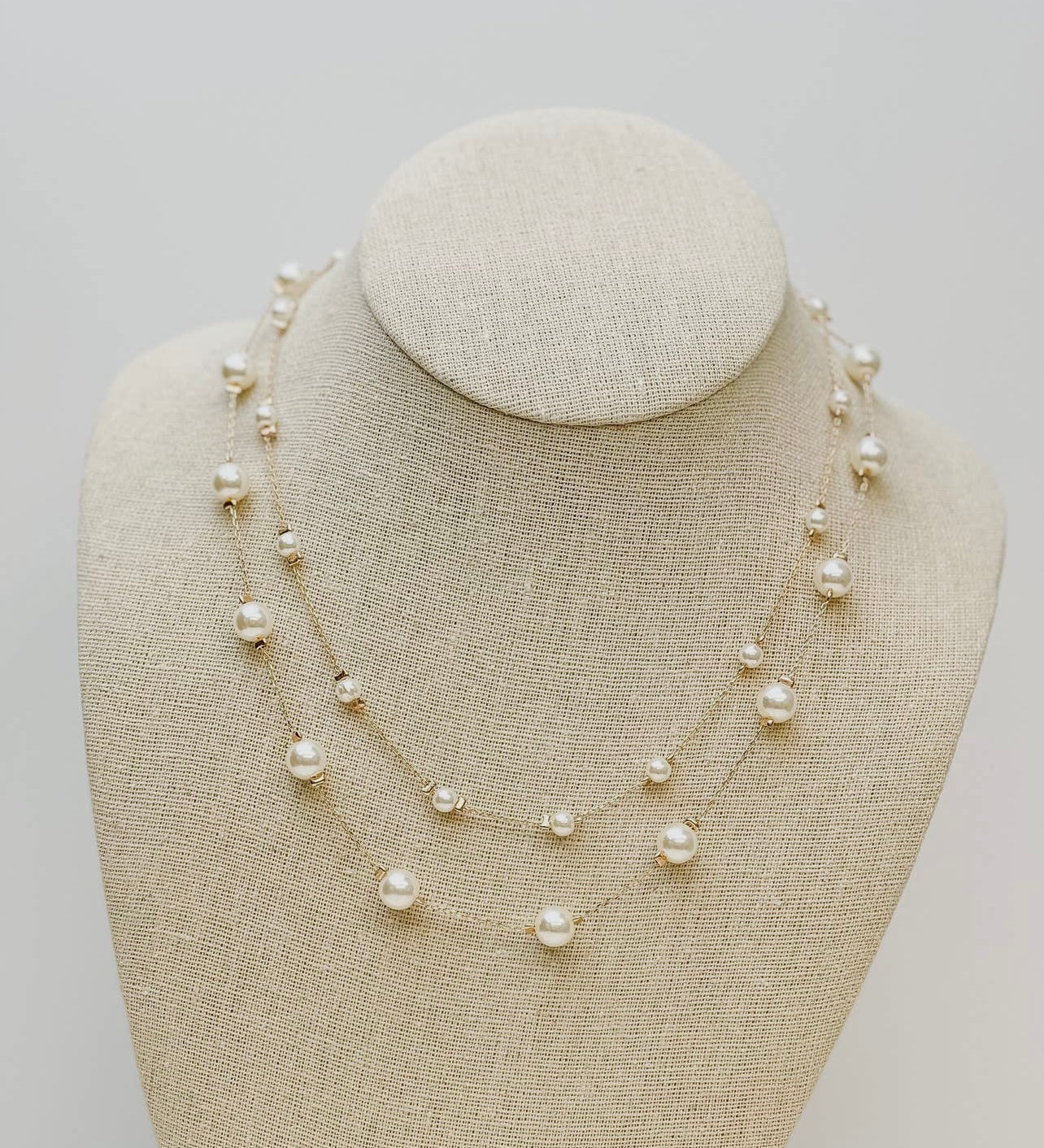 Double Pearl Necklace