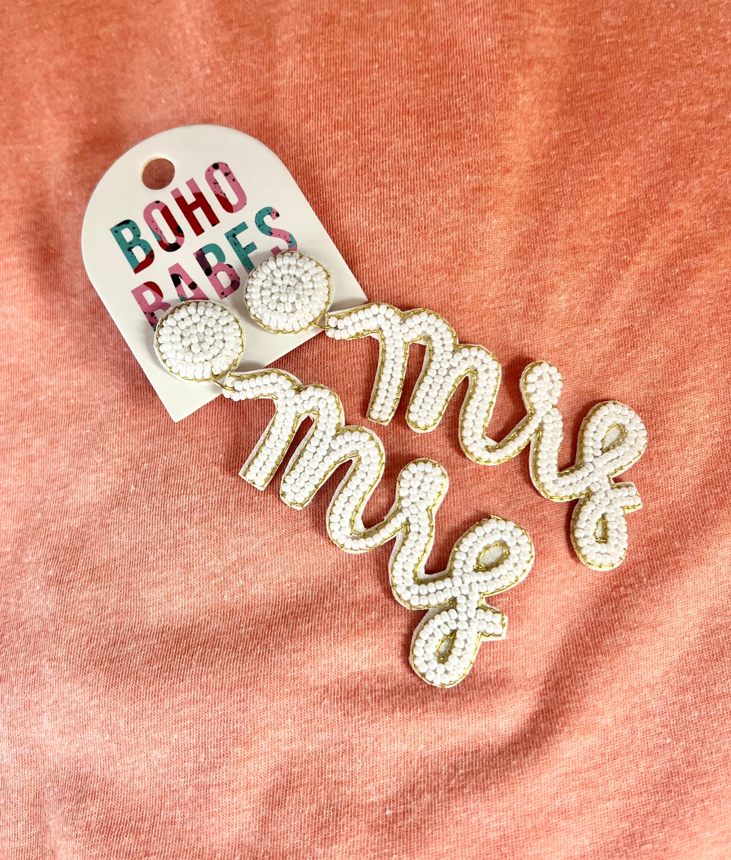 Mrs Beaded Drop Earrings