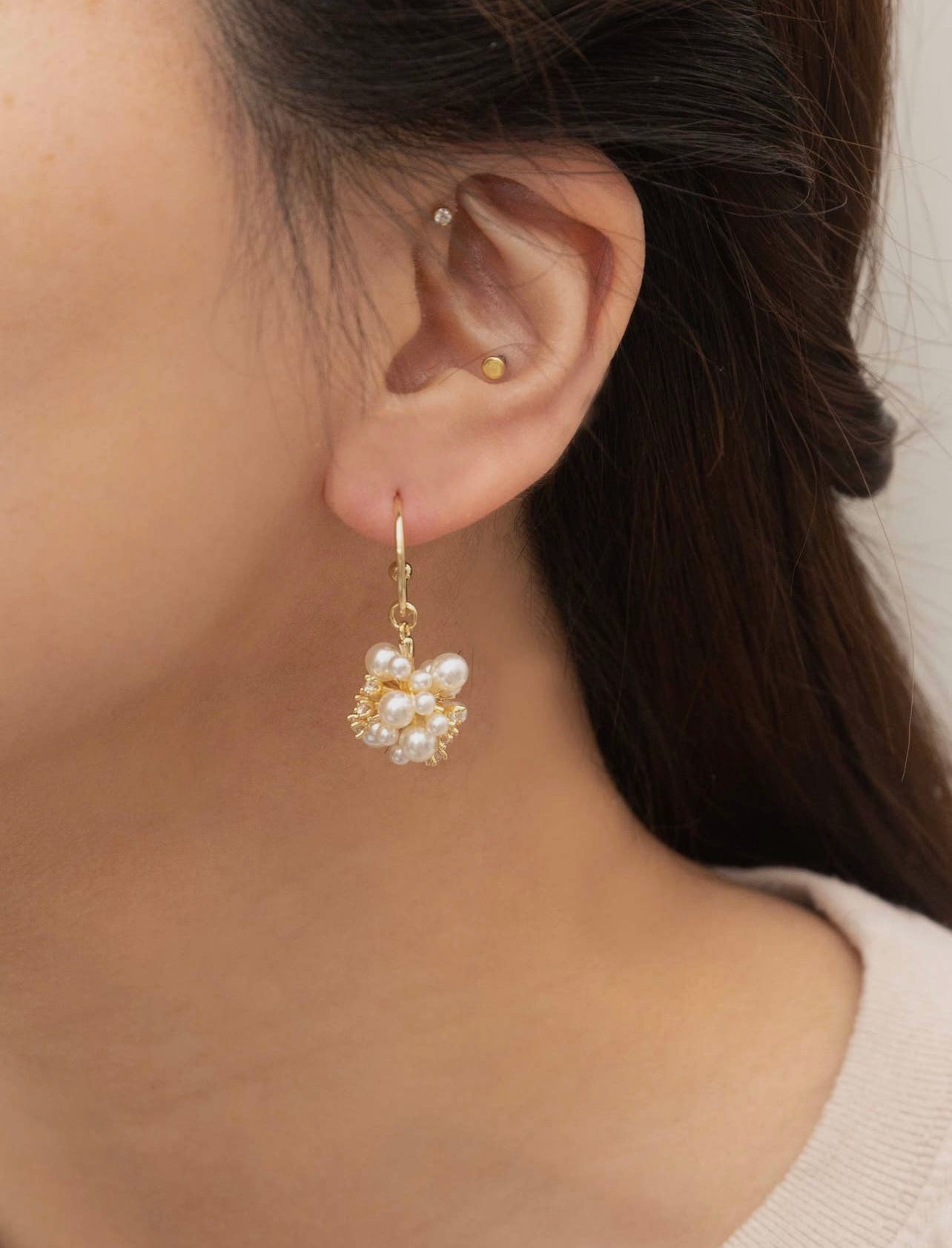 Pearl Cluster Earrings