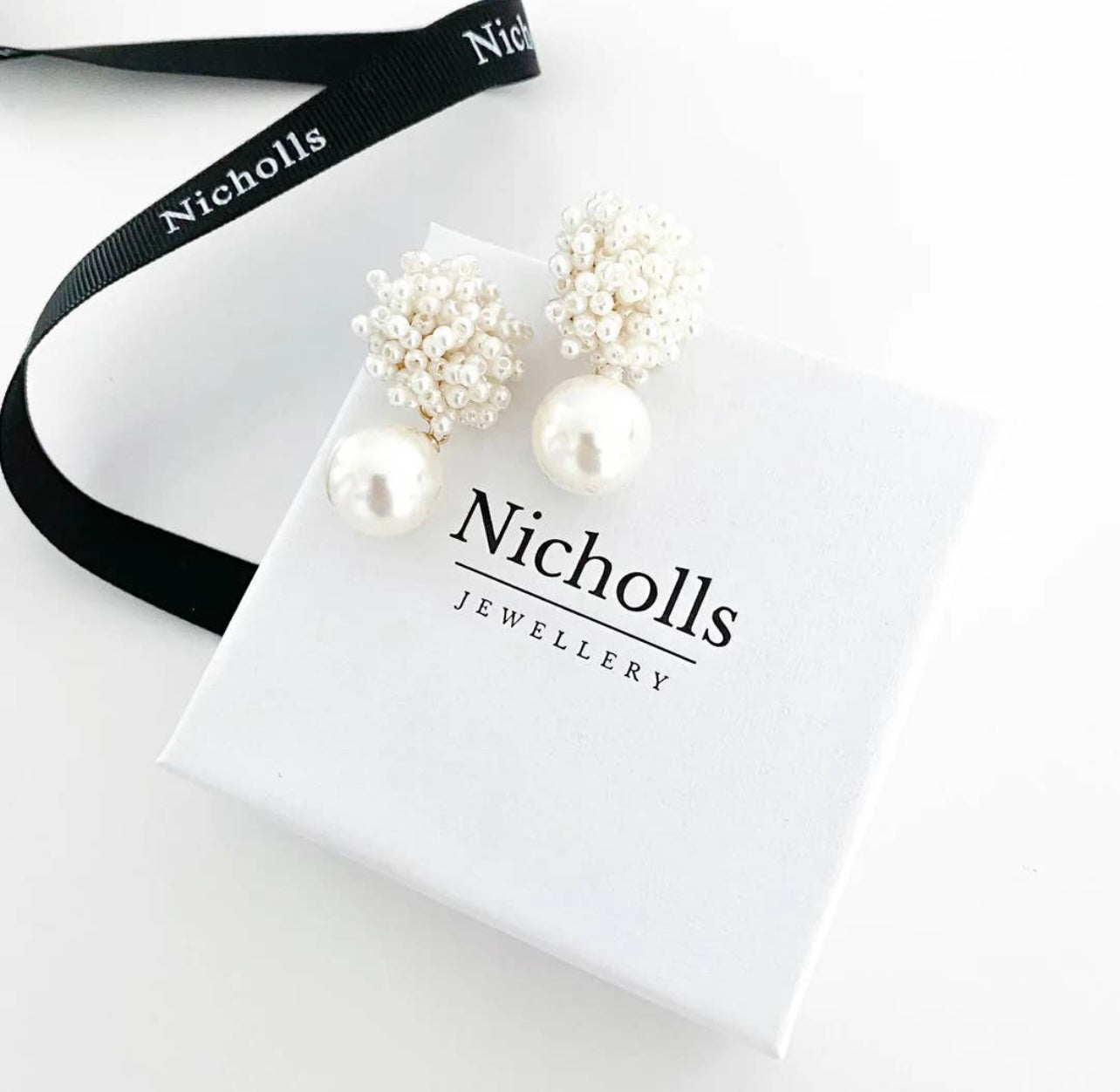 Big Pearl Cluster Earrings