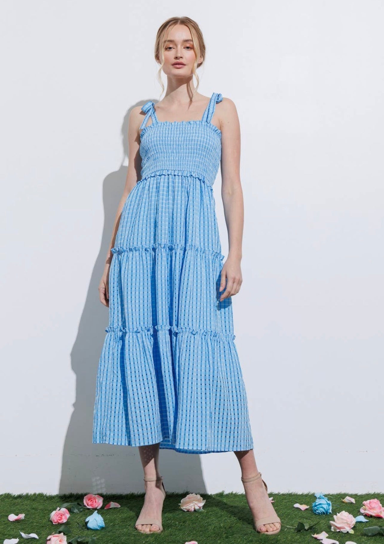 Blue Checkered Dress