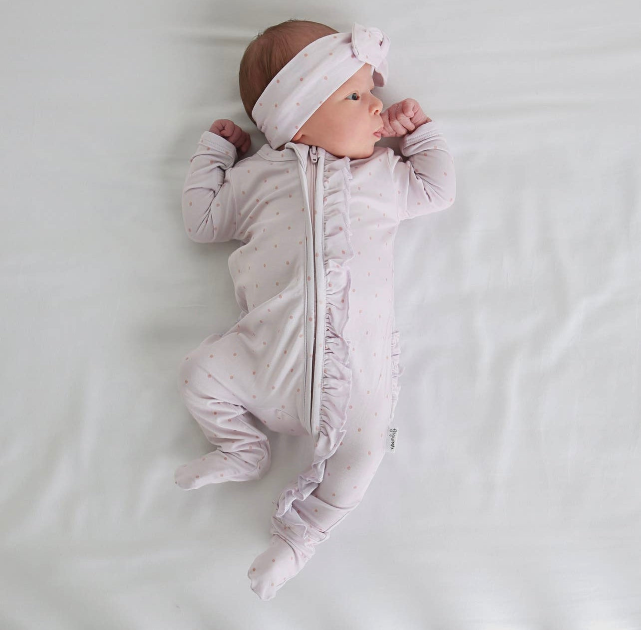 Pink Dot Bamboo Onesie