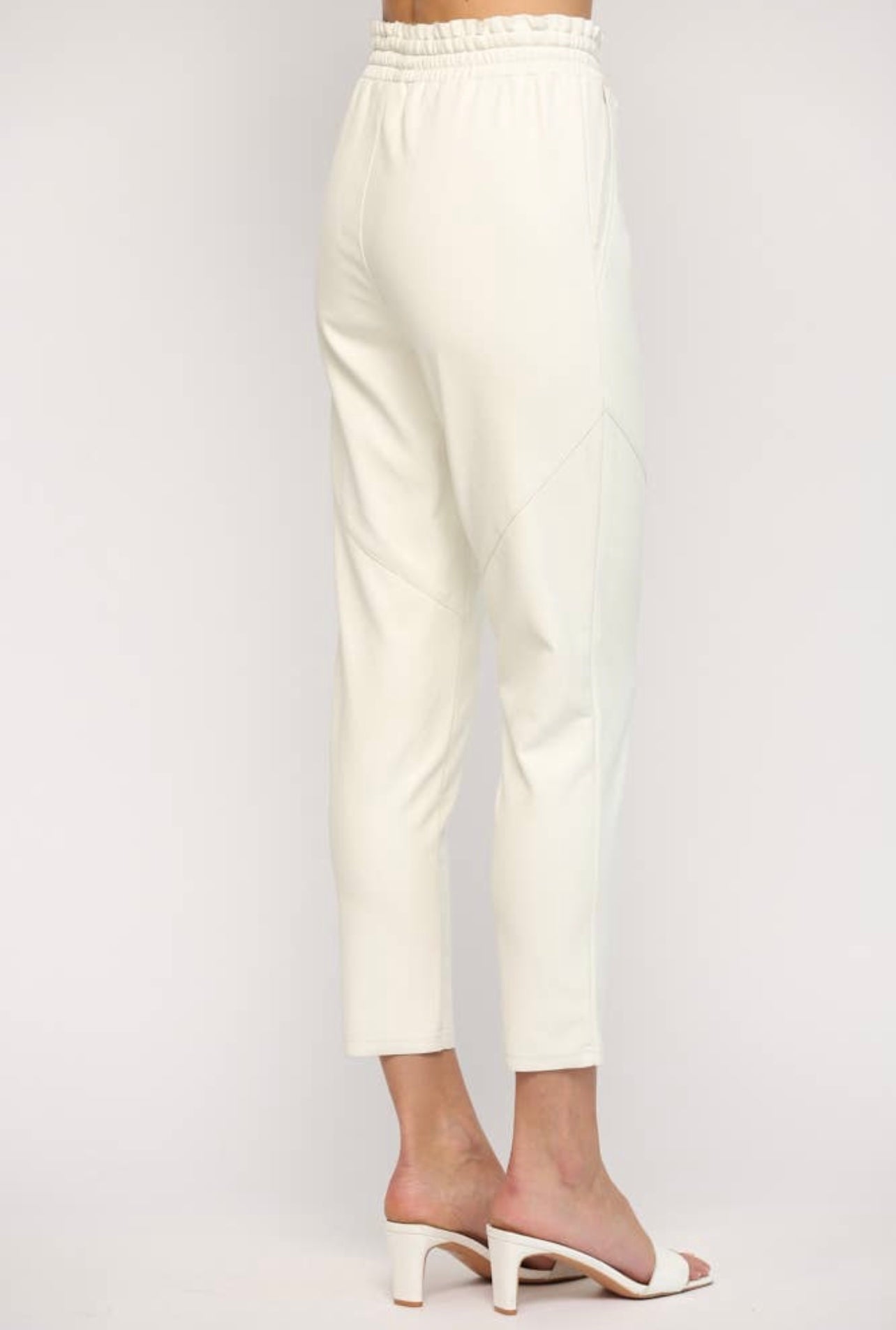 Vegan Leather White Pants