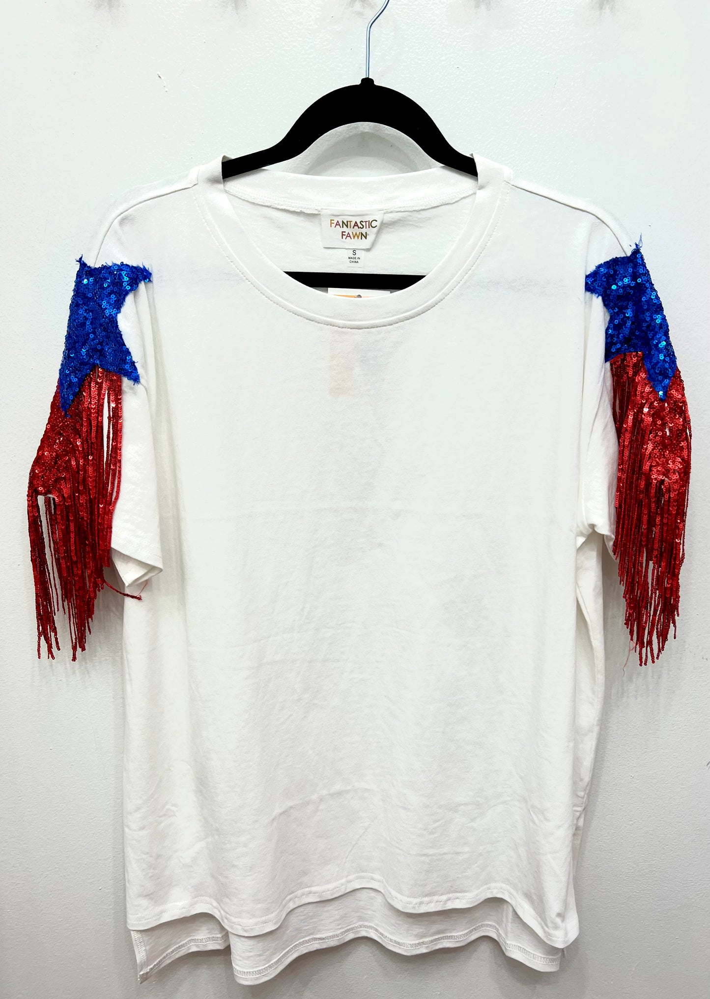 Star Sequin Fringe Tee