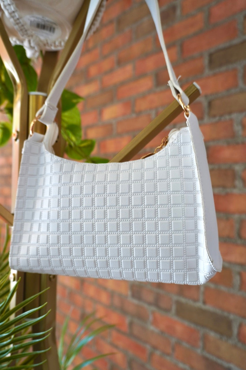 Square Pattern Baguette Purse