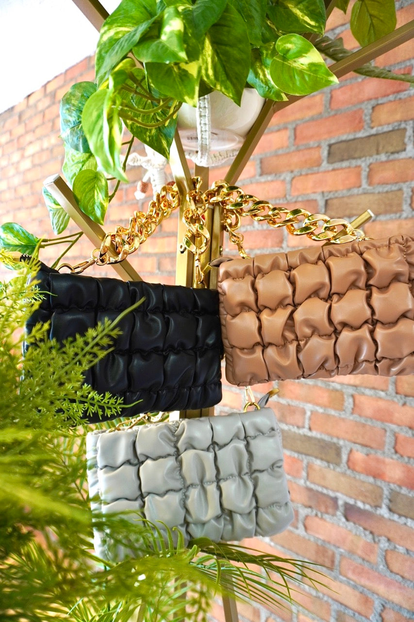 Puffy Purse w/ Gold Chain Strap
