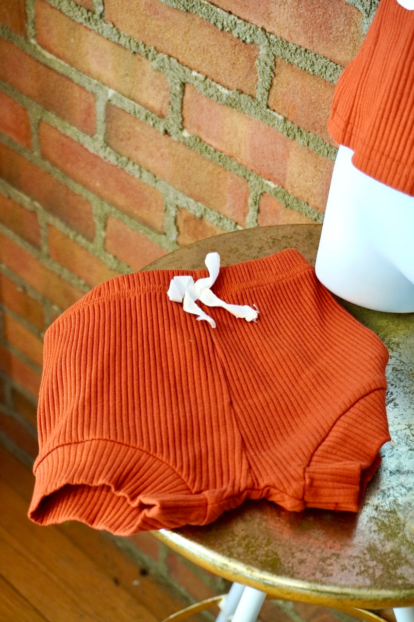Burnt Orange Babe Shorts