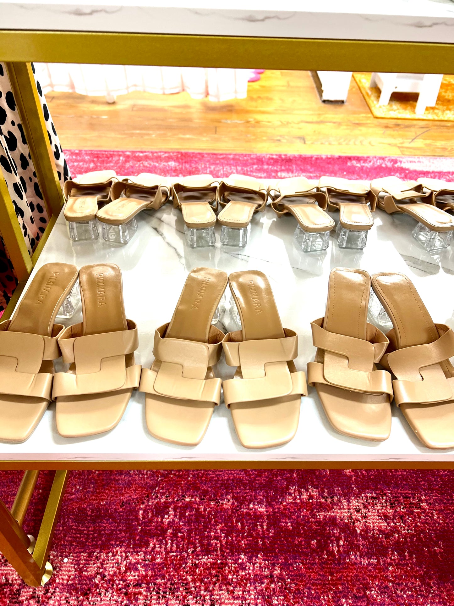 Nude Shoes w/ Clear Low Heel
