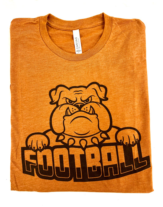 Orange Bulldog Football Tshirt