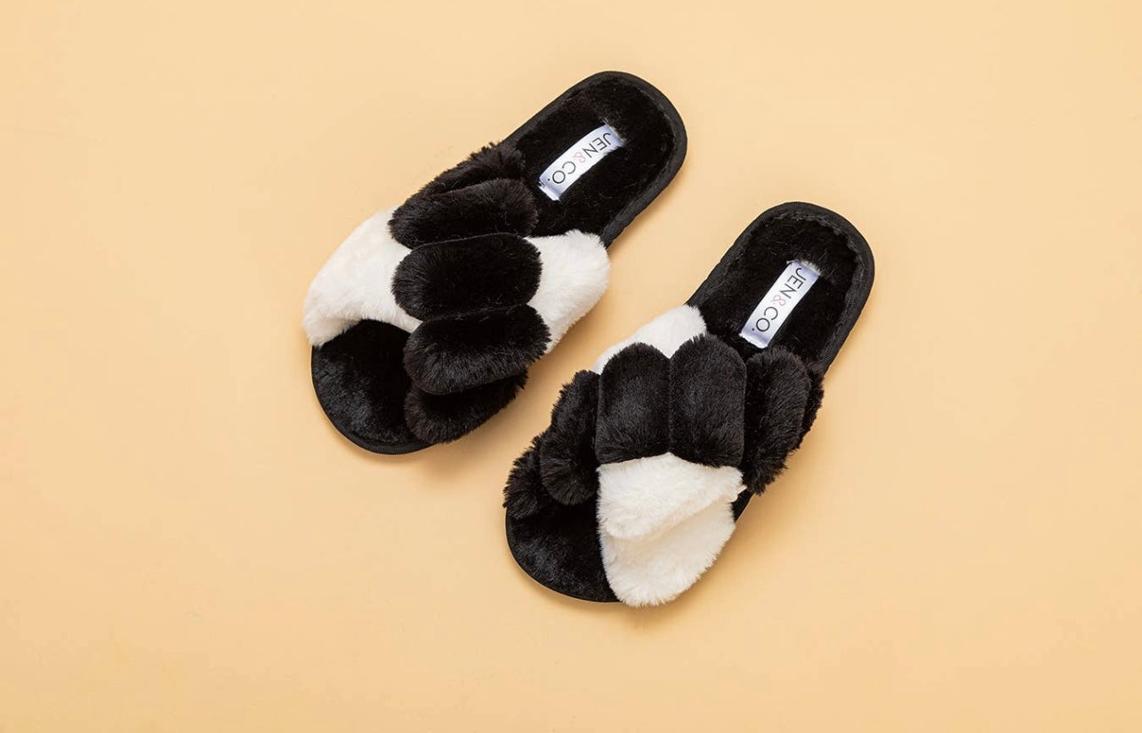 Crossover Fur Slippers