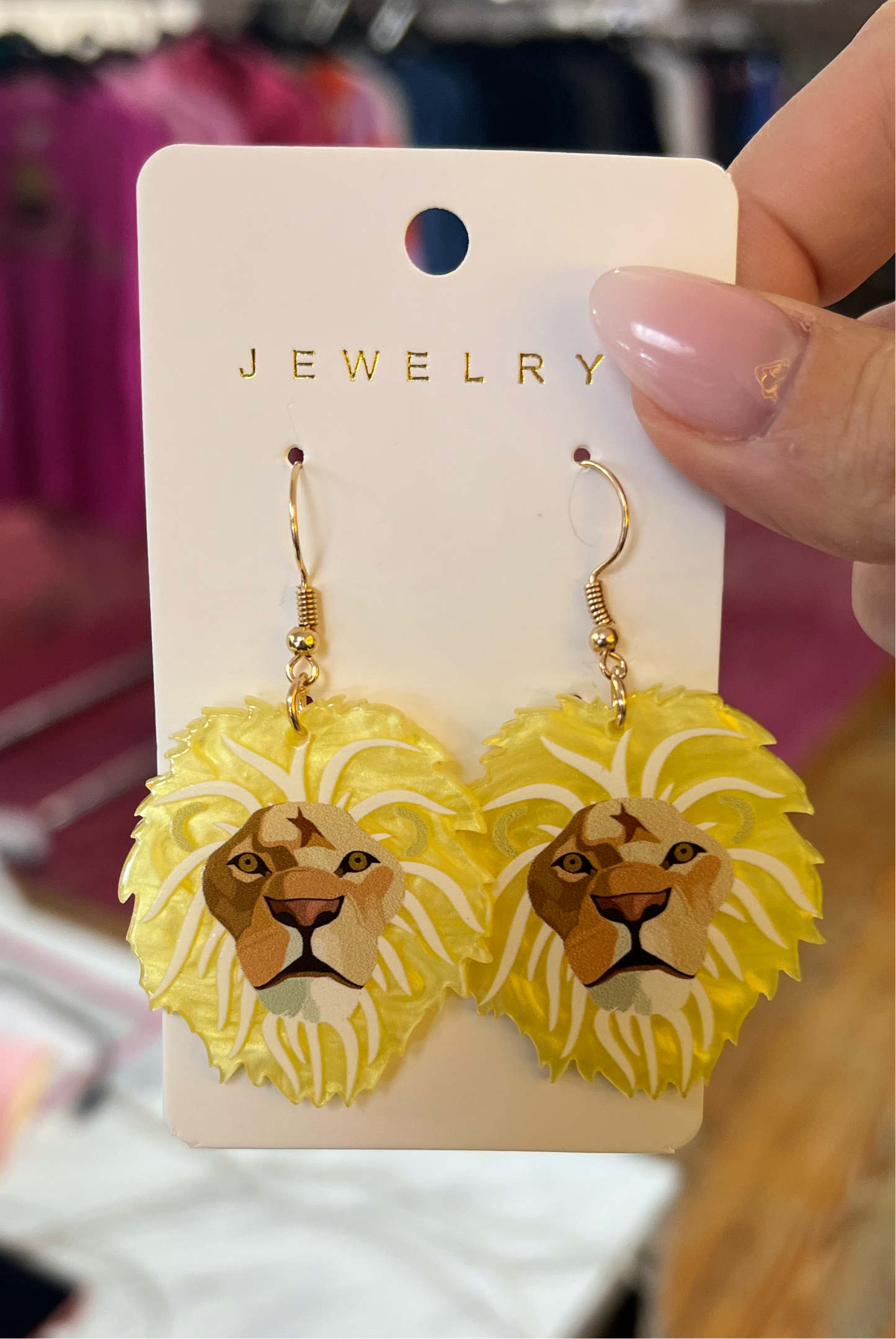 Acryllic Lions Earrings