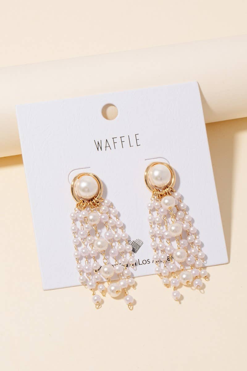 Pearl Chain Fringe Earrings