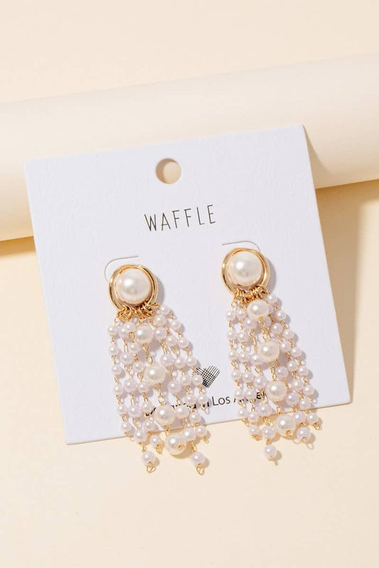 Pearl Chain Fringe Earrings